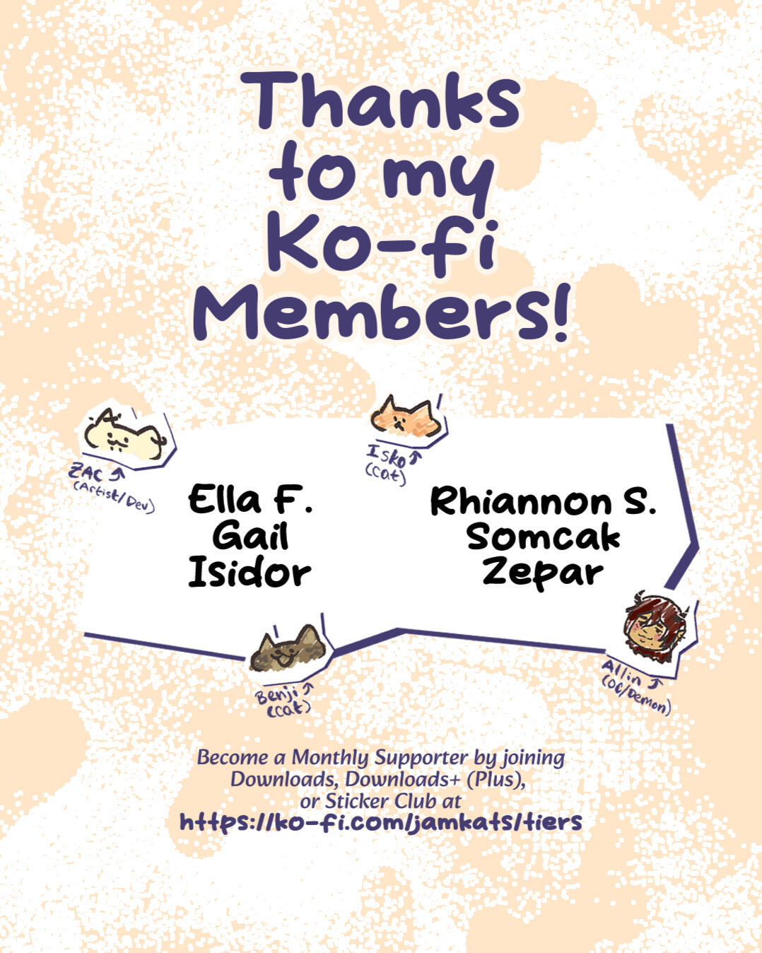 JamKat's 2026 Meet the Artist Graphic Meet the Artist! Zac Zacarias (AKA JamKats or ZacBytesGames). Pisces, Nonbinary/Genderqueer, Filipino-American. On bsky.social and mastodon.art as jamkataclysms. LIKES: warm colours, cats, coffee, midwest emo, tsunderes, shounen & seinen manga, romance gam